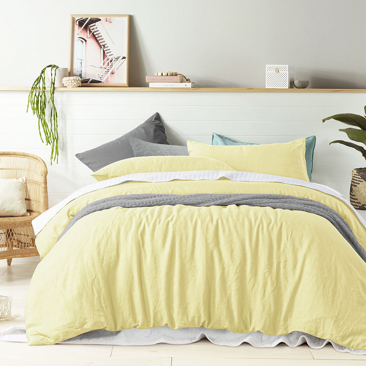 Vintage Design Homewares 100% Linen Butter Quilt Cover Set - Single Size - SuperSaverAU - view 1