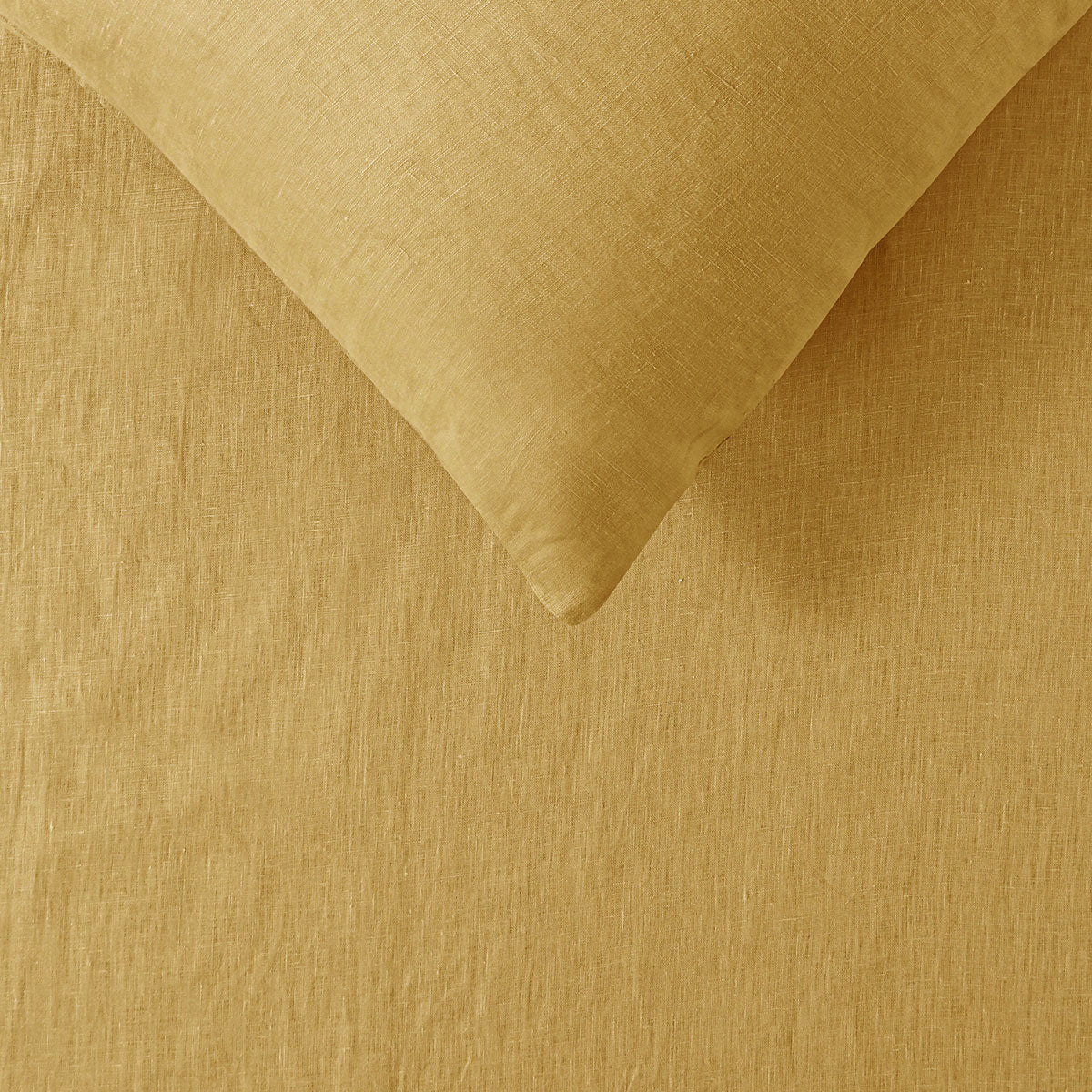 Vintage Design Homewares 100% Linen Ochre Quilt Cover Set King - Solid Colour Design - SuperSaverAU - view 2