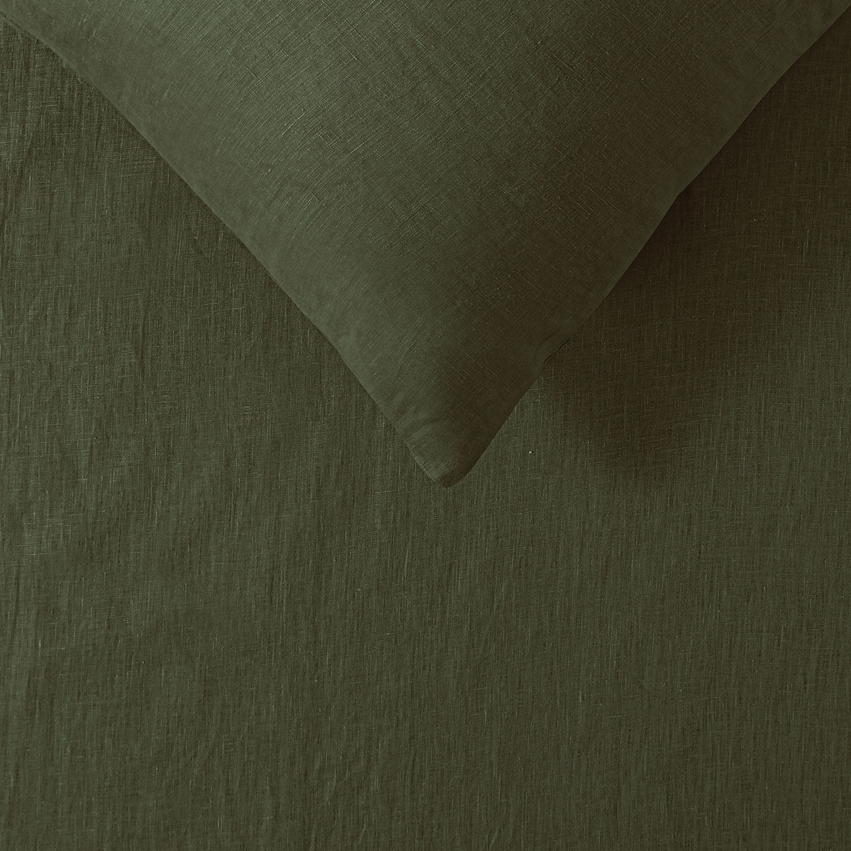 Premium Vintage Design Homewares Linen Quilt Cover Set – Olive Super King