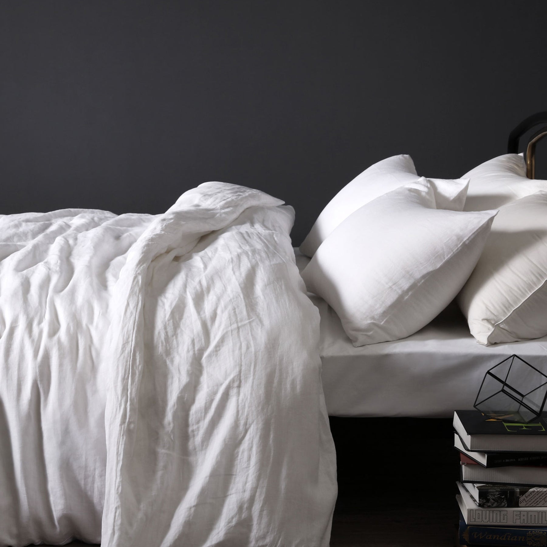 Vintage Design Homewares 100% Linen White Quilt Cover Set 180x210 cm - SuperSaverAU - view 1