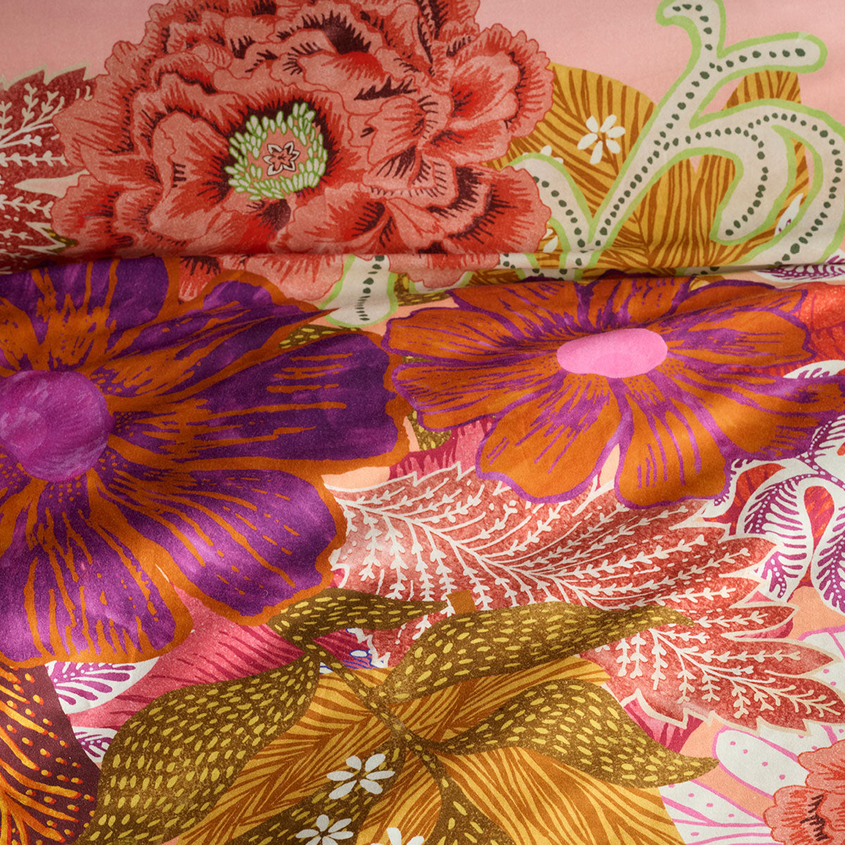 Oilily Livia Cotton Sateen Floral Quilt Cover Set 200TC - Multi, King