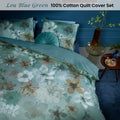 Bedding House Lou Cotton Floral Quilt Cover Set 144TC - Blue Green, King