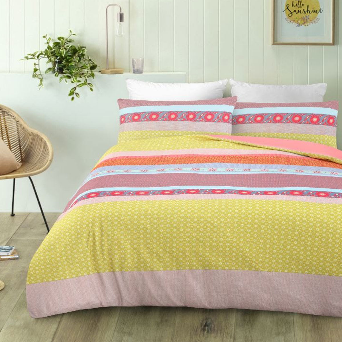 Big Sleep Malta Printed Quilt Cover Set King - Floral Design, 100% Microfibre - SuperSaverAU - view 1