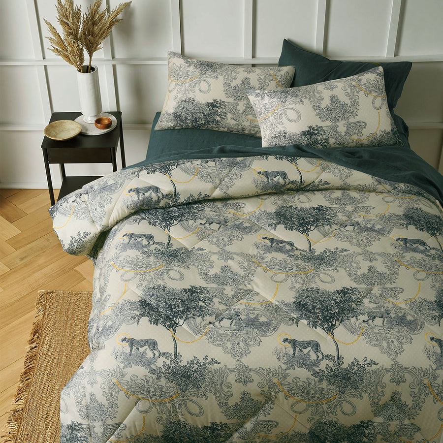 Big Sleep Matteo Printed Quilt Cover Set King - Damask Print, 180 Thread Count - SuperSaverAU - view 1