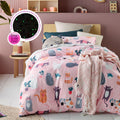 Happy Kids Miaow Glow in the Dark Quilt Cover Set Single - 180 Thread Count, Polyester - SuperSaverAU - view 1