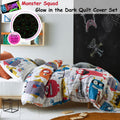 Happy Kids Monster Squad Glow in the Dark Quilt Cover Set Double - 180 Thread Count - SuperSaverAU - view 2