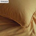 VTWonen Natural Stone Fraying Yellow Quilt Cover Set 210x210 cm, 100% Cotton - SuperSaverAU - view 2