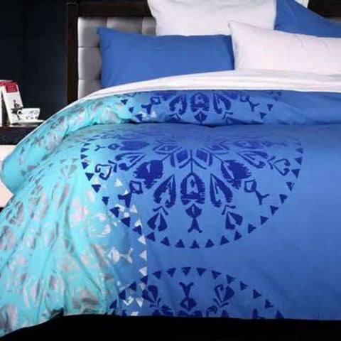 Accessorize Navajo Blue Quilt Cover Set Single - Geometric Print, 140 x 210 cm - SuperSaverAU - view 1