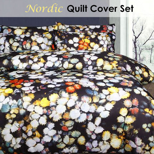 Big Sleep Nordic Multi Quilt Cover Set Double - Floral Print, 180 Thread Count