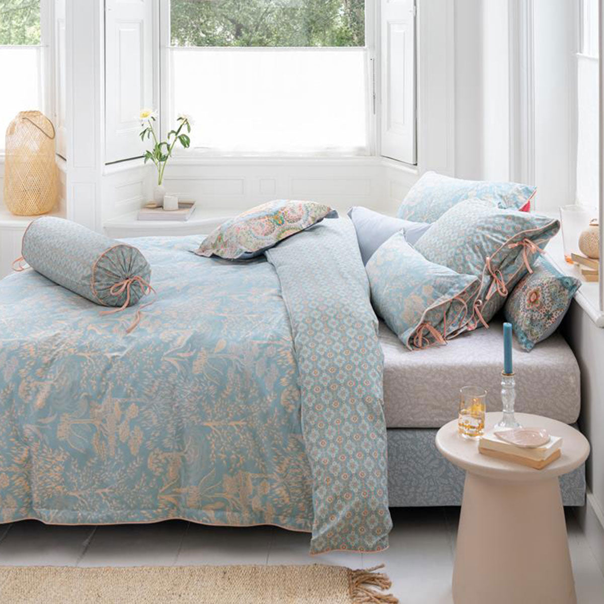 PIP Studio Origami Tree Light Blue Quilt Cover Set King - 100% Cotton, Reversible - SuperSaverAU - view 1