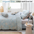 PIP Studio Origami Tree Light Blue Quilt Cover Set Queen - 100% Cotton, Reversible - SuperSaverAU - view 1