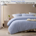 Vintage Design Homewares Parquet Snooze Blue Quilt Cover Set Double - Grid Pattern - SuperSaverAU - view 2