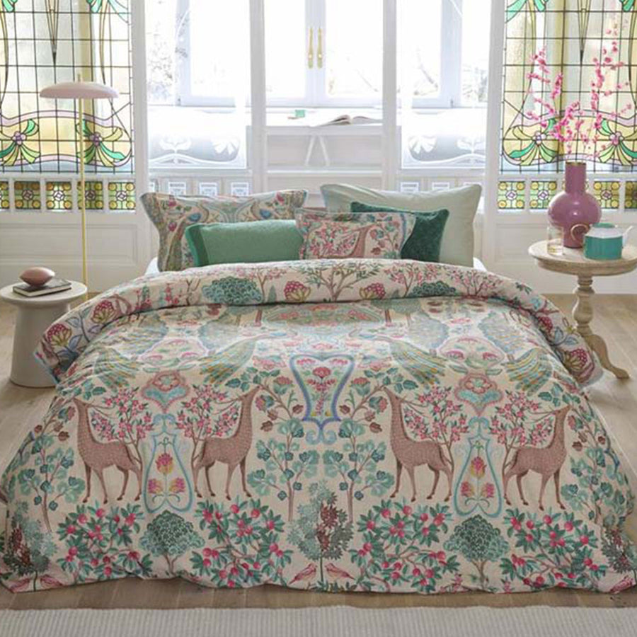 PIP Studio Pavoni Off White Quilt Cover Set, Queen, Nature Print Design, 100% Cotton - SuperSaverAU - view 1