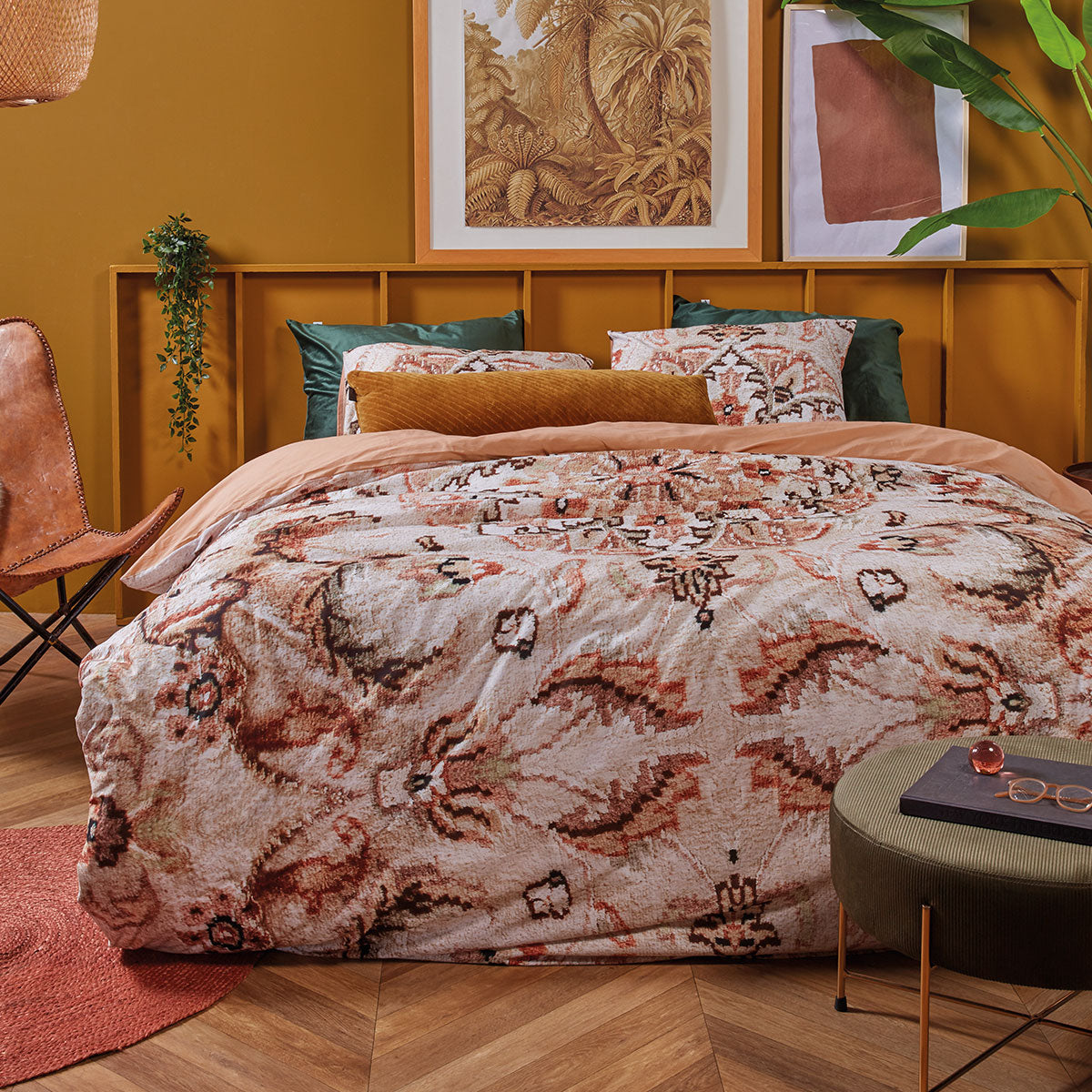 Bedding House Persian Rug Natural Cotton Quilt Cover Set Queen - 1 Cover, 2 Pillowcases - SuperSaverAU - view 1