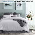 Accessorize White Waffle Polyester Quilt Cover Set Queen - Lightweight Comfort - SuperSaverAU - view 2