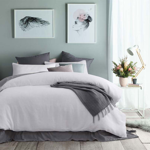 Accessorize White Waffle Polyester Quilt Cover Set Single - Lightweight Comfort - SuperSaverAU - view 1