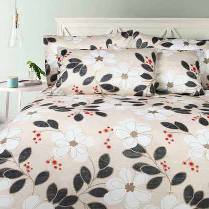 Big Sleep Floral Print Microfibre Quilt Cover Set DOUBLE - 180cm x 210cm