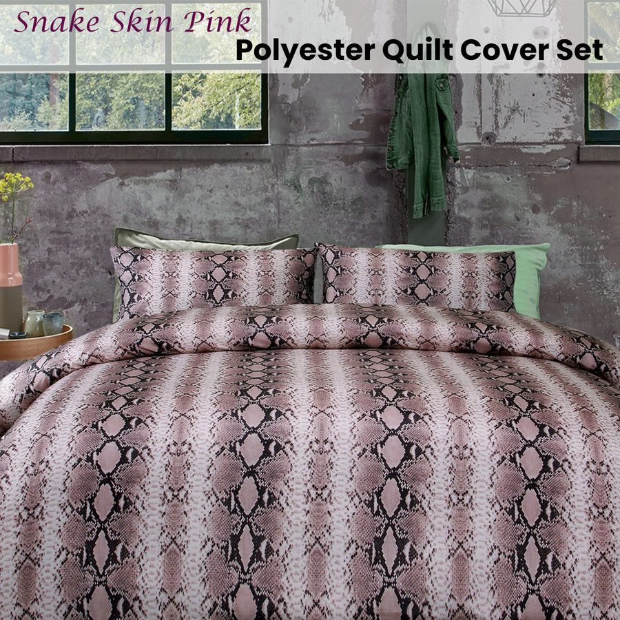 Big Sleep Snake Skin Print Quilt Cover Set Double - 180 Thread Count, Polyester - SuperSaverAU - view 1