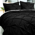 Accessorize Puffy Quilt Cover Set Black, Ruched Pattern, Super King - SuperSaverAU - view 1