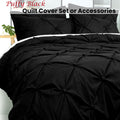 Accessorize Puffy Quilt Cover Set Black, Ruched Pattern, Super King - SuperSaverAU - view 2