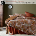 Accessorize Rainbow Garden Autumn Washed Cotton Quilt Cover Set Queen - Floral Design, 100% Cotton - SuperSaverAU - view 2