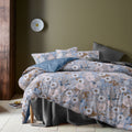Accessorize Rainbow Garden Blue Washed Cotton Quilt Cover Set Double - Floral Pattern - SuperSaverAU - view 1