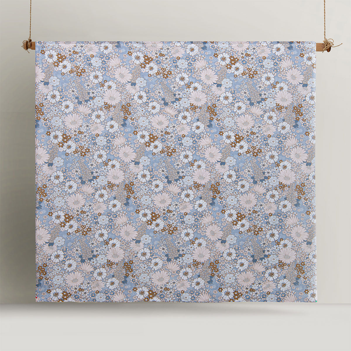 Accessorize Rainbow Garden Blue Washed Cotton Quilt Cover Set - Single, Floral Pattern - SuperSaverAU - view 1