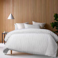 Vintage Design Homewares Reflections White Cotton Quilt Cover Set - Single, Chenille Stripes - SuperSaverAU - view 1