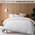 Vintage Design Homewares Reflections White Cotton Quilt Cover Set - Single, Chenille Stripes - SuperSaverAU - view 2