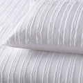 Vintage Design Homewares Reflections White Cotton Quilt Cover Set - Single, Chenille Stripes - SuperSaverAU - view 3