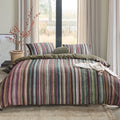 Bedding House Roman Cotton Sateen Stripe Quilt Cover Set 220TC - Multi, King