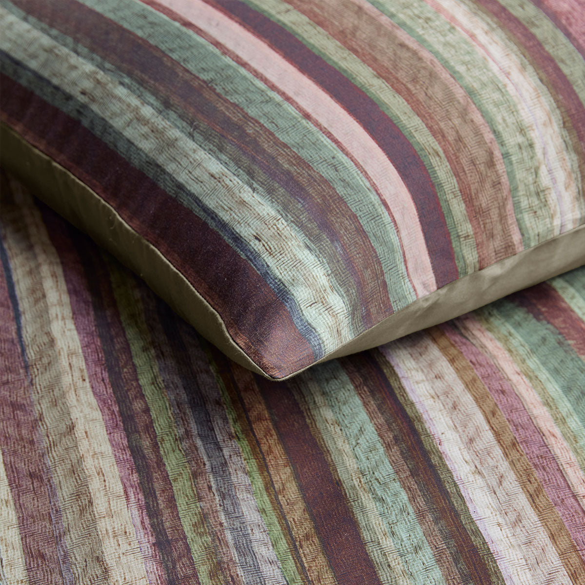 Bedding House Roman Cotton Sateen Stripe Quilt Cover Set 220TC - Multi, Queen