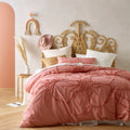 Vintage Design Homewares Rosa Rose Cotton Chenille Quilt Cover Set Queen - SuperSaverAU - view 1