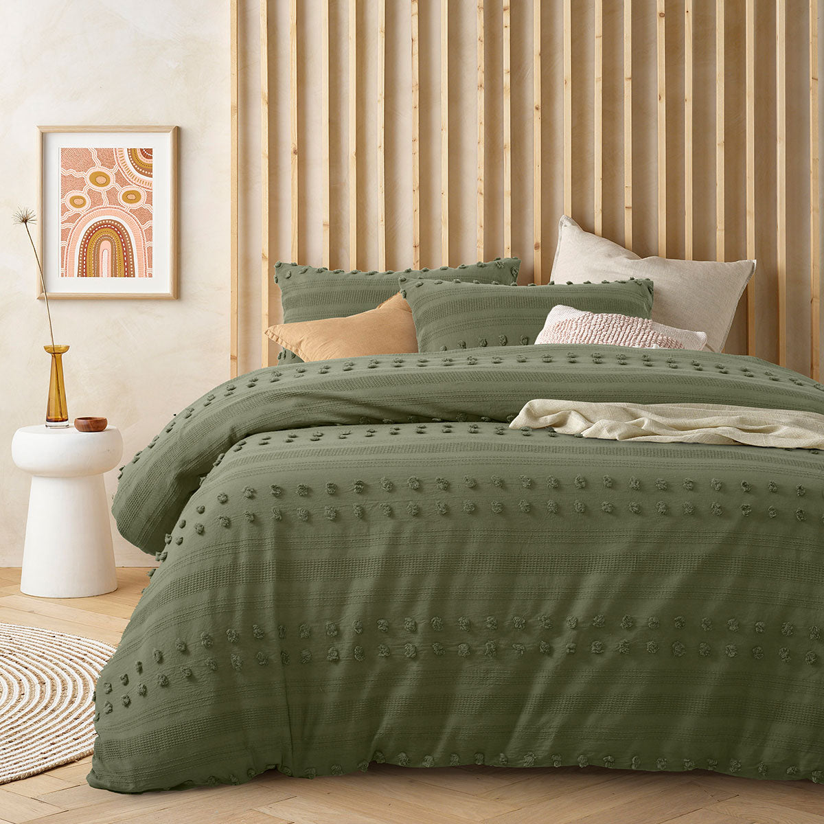 Sanc Sovci Botanic 100% Cotton Quilt Cover Set 140 x 210 cm Waffle Pattern - SuperSaverAU - view 1