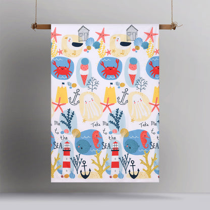 Happy Kids Seaside Glow in the Dark Quilt Cover Set - Single, 180 Thread Count