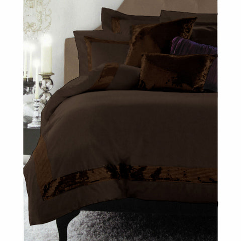 Accessorize Sequins Chocolate Cotton Quilt Cover Set King - 100% Cotton, Elegant Design - SuperSaverAU - view 1
