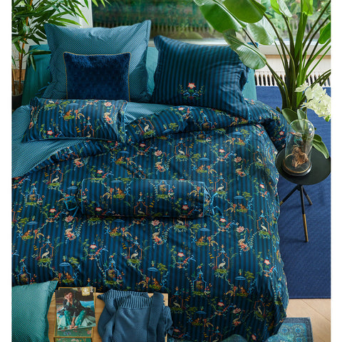 PIP Studio Singerie Dark Blue Cotton Quilt Cover Set King - Decorative Scenes Print - SuperSaverAU - view 1
