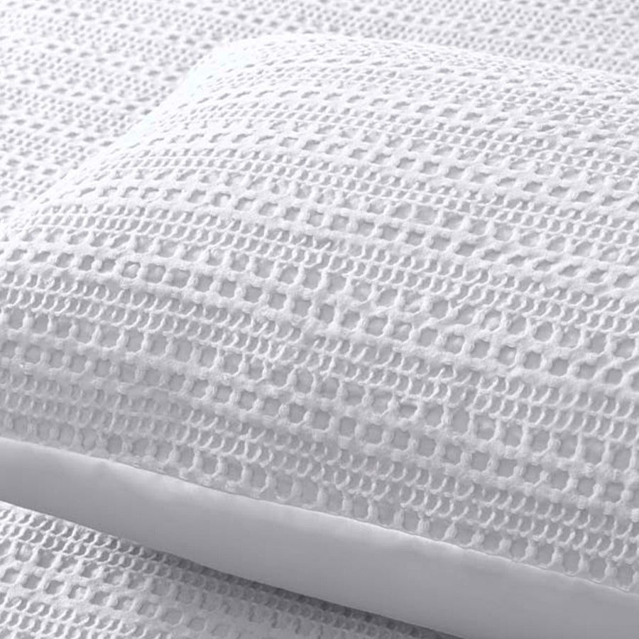 Accessorize Soho Waffle White Quilt Cover Set King - Textured Geometric Design - SuperSaverAU - view 1