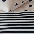 VTWonen Stripe and Eye Natural Cotton Quilt Cover Set King - Dots & Stripes Design - SuperSaverAU - view 3