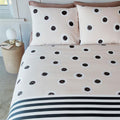VTWonen Stripe and Eye Natural Cotton Quilt Cover Set Queen - Dots & Stripes Design - SuperSaverAU - view 3