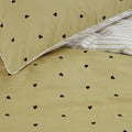 VTWonen Striped Hearts Yellow Cotton Quilt Cover Set Queen - Reversible Design - SuperSaverAU - view 3