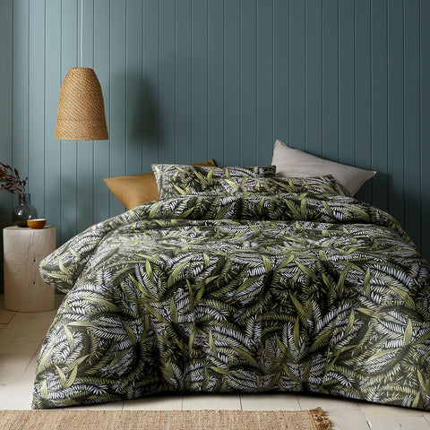 Accessorize Styx Washed Cotton Printed Quilt Cover Set King - Foliage Design - SuperSaverAU - view 1