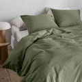 Bedding House Summer Seersucker Cotton Quilt Cover Set - Green, King