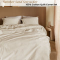 Bedding House Summer Seersucker Cotton Quilt Cover Set - Sand, King