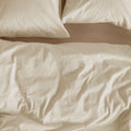 Bedding House Summer Seersucker Cotton Quilt Cover Set - Sand, King