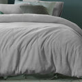 Accessorize Teddy Plush Quilt Cover Set with Solid Colour Design - Grey, Double