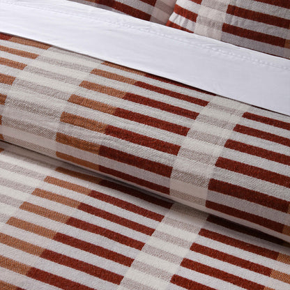 Vintage Design Homewares Tempo Red Quilt Cover Set Cotton King