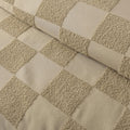 Tipo Safari Chenille Quilt Cover Set Single - Texture Grid Pattern, Polyester Cotton - SuperSaverAU - view 2