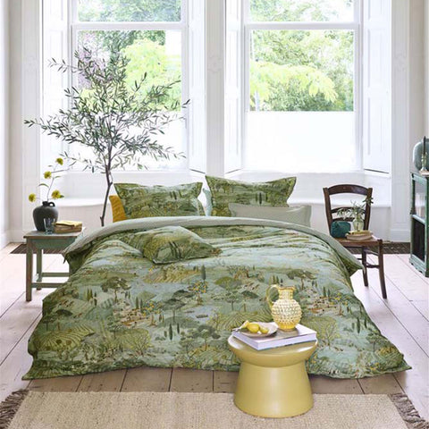 PIP Studio Toscana Green Cotton Quilt Cover Set King - Cypress Trees Print - SuperSaverAU - view 1