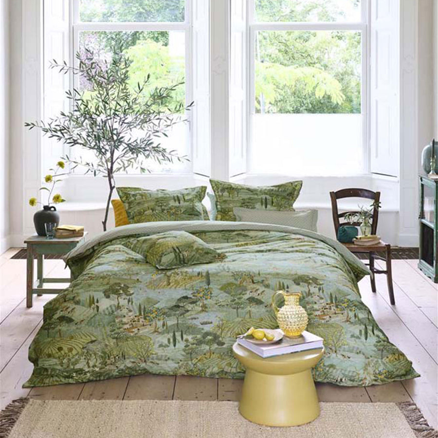 PIP Studio Toscana Green Cotton Quilt Cover Set King - Cypress Trees Print - SuperSaverAU - view 1